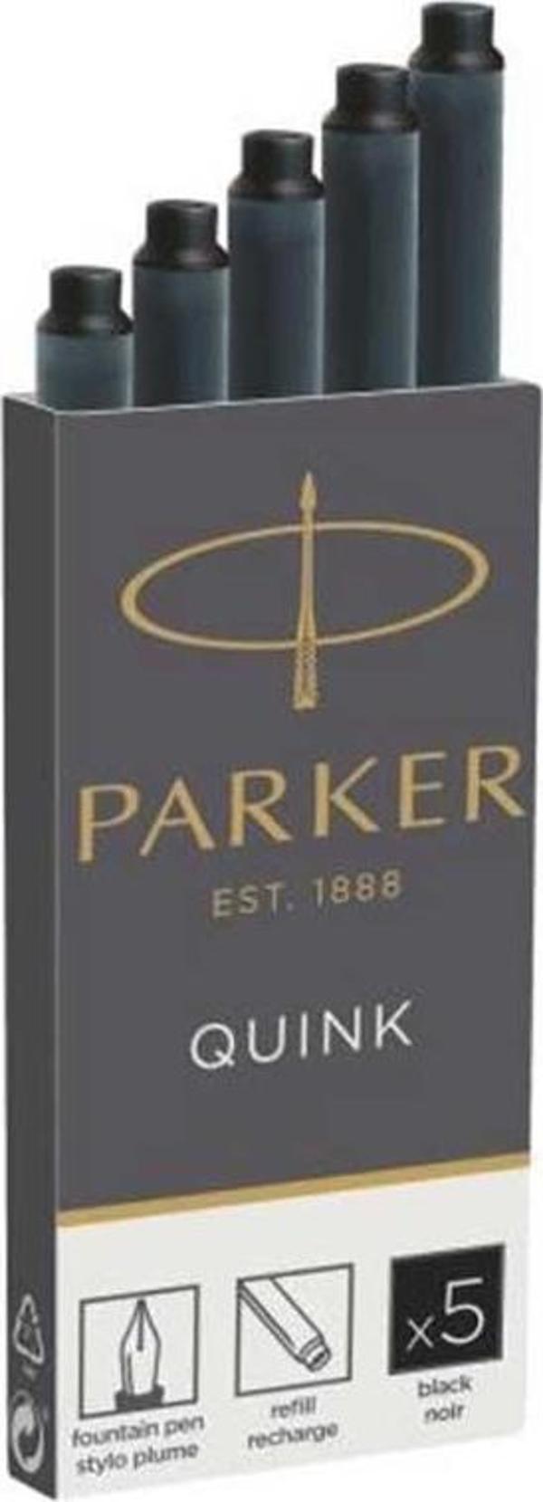 Parker Quink Dolma Kalem Kartuşu 5’li Siyah S0116200 - Image 1
