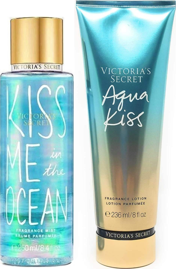 Victoria's Secret Aqua Kiss & Kiss Me in The Ocean Vücut Losyonu Ve Spreyi 2'li Set - Image 1