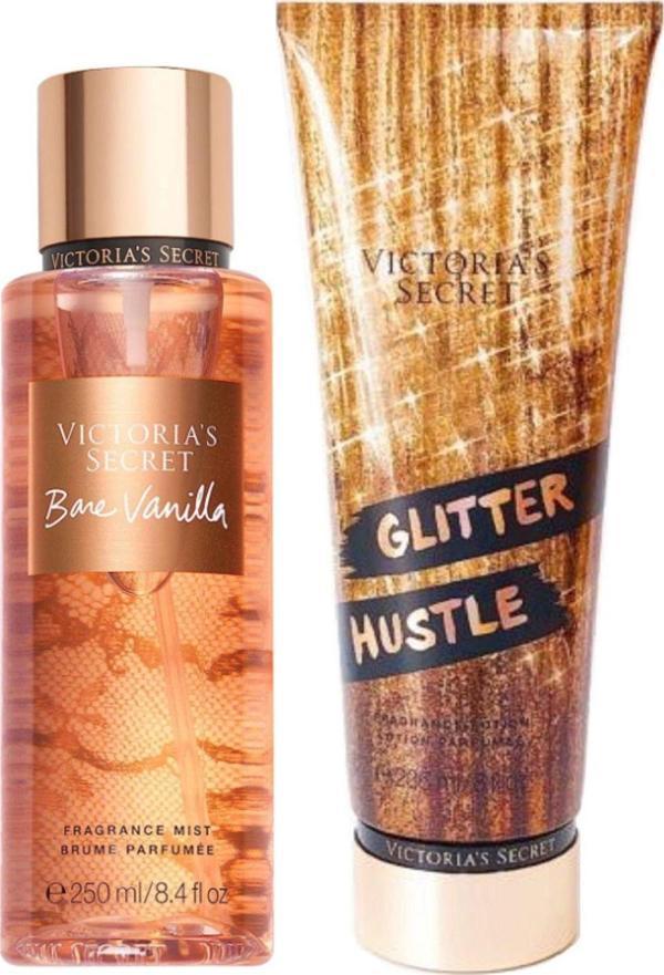 Victoria's Secret Bare Vanilla & Glitter Hustle Vücut Losyonu Ve Spreyi 2'li Set - Image 1