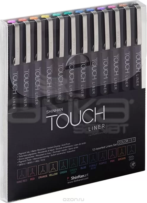 Touch Liner Teknik Çizim Kalemi 12li Set Renkli SH4301205 - Image 1