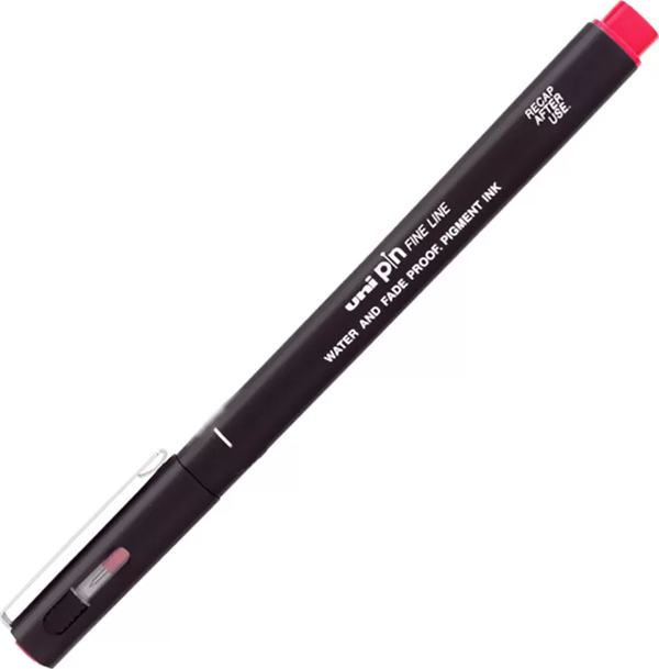 UNİ 200 PİN ÇİZİM KALEMİ 0.1mm KIRMIZI - Image 1