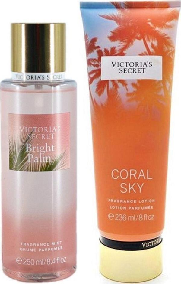 Victoria's Secret Bright Palm & Coral Sky Vücut Losyonu Ve Spreyi 2'li Set - Image 1