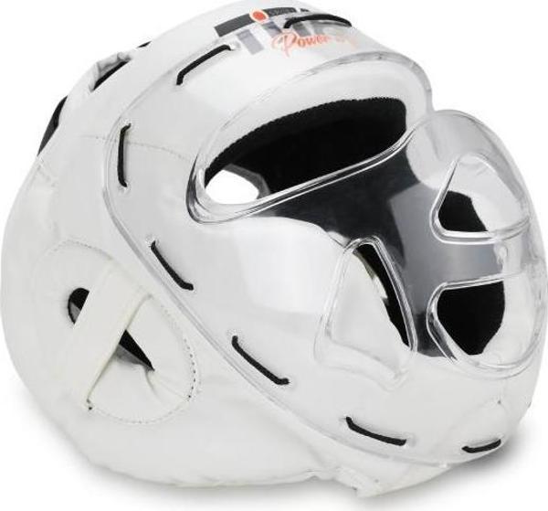 Titan Sport Yüz Korumalı Boks Kaskı , Beyaz Camlı Model - Image 1