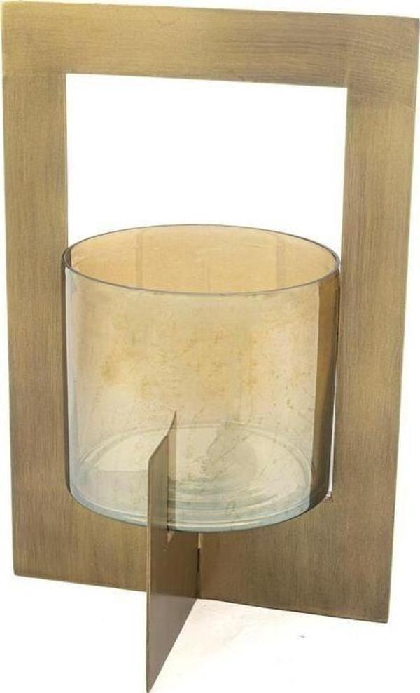 Mikasa Moor Gold Gri Cam Mumluk 21x21x32cm - Image 1