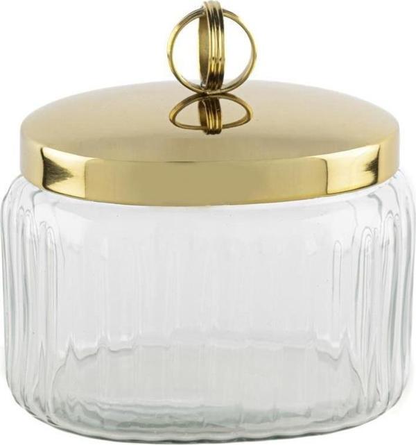 Mikasa Moor Gold Kapaklı Oval Cam Kavanoz 14x10x14cm - Image 1