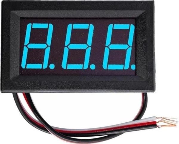Dc 0-30V Digital Mavi Voltmetre 0.56 İnch 3 Telli Panel Tip - Image 1