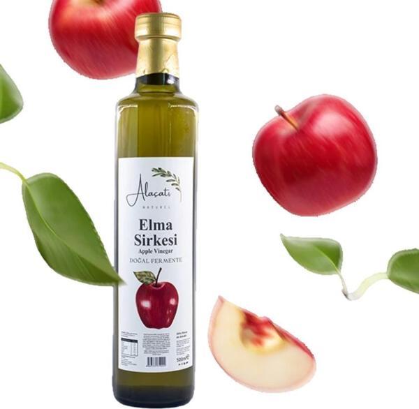 Alaçatı Naturel Elma Sirkesi Doğal Fermente 500 ml e - Image 1