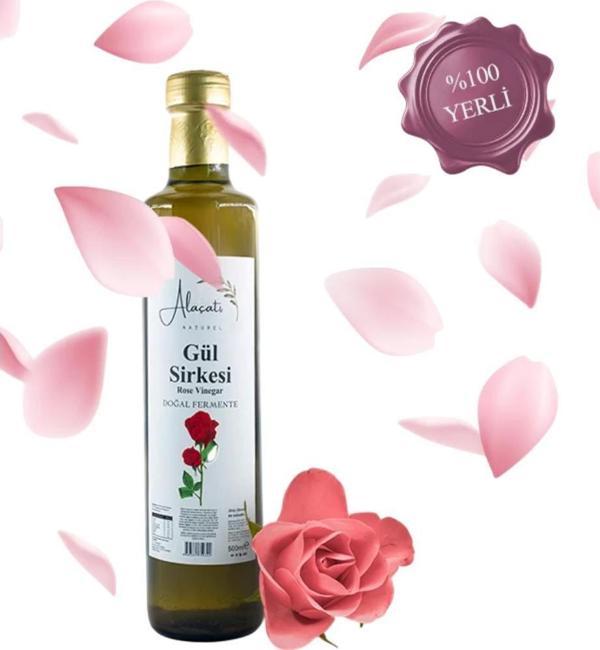 Alaçatı Naturel Gül Sirkesi Doğal Fermente 500 ml e - Image 1