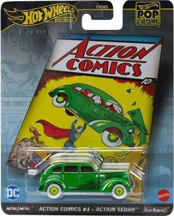Hot Wheels Premium Pop Culture Action Comis #1 - Action Sedan HVJ50 - Image 1