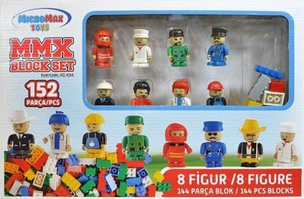 Mmx 144 Parça Yapı Blok ve 8 Figür Seti 02 034 - Image 1