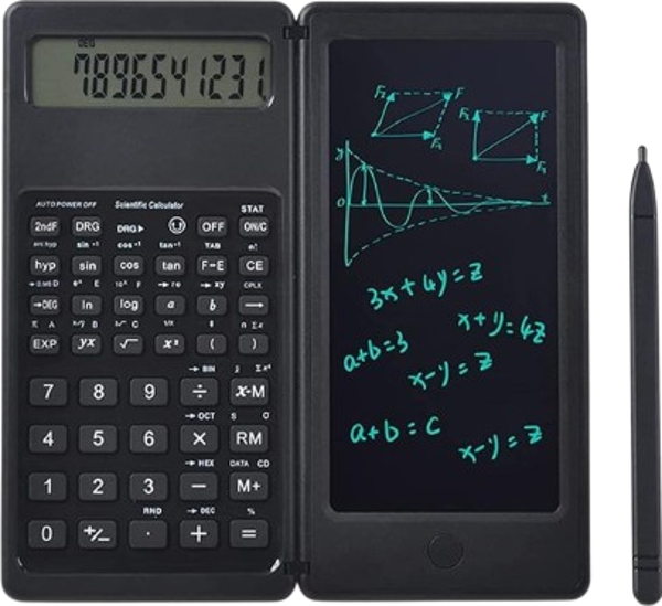 Hesap Makinesı Silinebilir LCD Yazı Tabletli Kalemli Katlanabilir Bilimsel Hesap Makinesi - Image 1