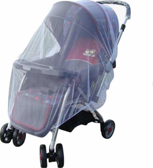 Sinek Koruyucu Bebek Arabası Puset Sineklik Örtü Aparat Beyaz  - Image 1