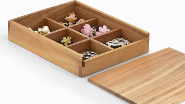 Woodsaka - Sürgülü Kapaklı 6 Bölmeli Takı ve Aksesuar Kutusu - Model 2 - Image 1