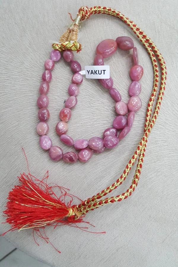 Yakut Kolye Doğal Taş Yakut 1 cm taşlı Kolye Yakut Gücün Taşı - Image 1