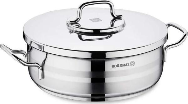 Korkmaz Astra2 Dayanıklı Kısa Tencere 24x8 cm A2034 - Image 1