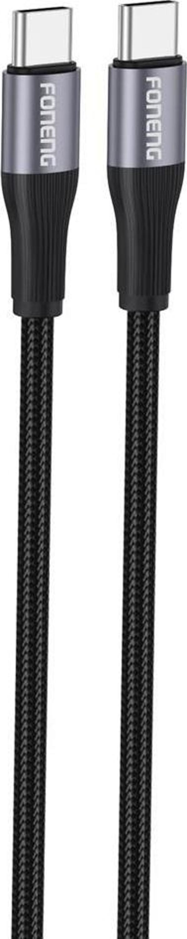 Foneng X112 60W Type-c To Type-C Şarj Ve Data Kablosu İp Örgülü - Image 1