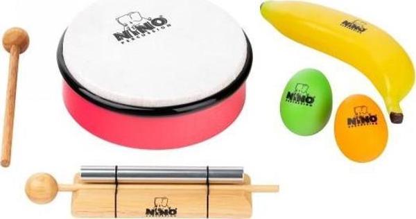 Nino Kids Mixed Rhythm Set (Banana,2 Egg-shaker, Hand Drum, Tone Barup) - Image 1