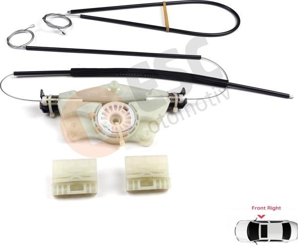 VW Touareg MK1 7L Porsche Cayenne 9PA 955 957 2002-2010 İçin Elektrikli Ön Sağ Cam Kriko Tamir Seti - Image 1