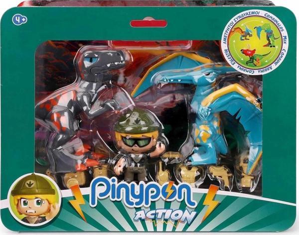Pinypon Action Bir Pinypon Bebek ve 2 Dinozor, Macera Oyuncak Seti, 4 Yaş ve Üzeri Çocuklar için (70 - Image 1