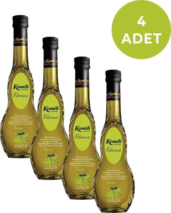 Komili Filtresiz Sızma Zeytinyağı 500 Ml Cam Şişe x 4 Adet - Image 1