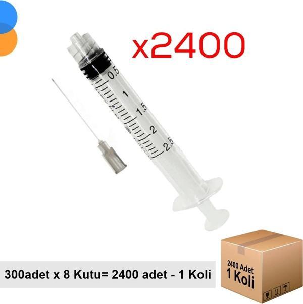 Ayset Dental Luer Lock ( Kilitli) Enjektör 2ml Kısa Uç 0.40x40mm 27G - 24000 Adet - 1 Koli - Image 1