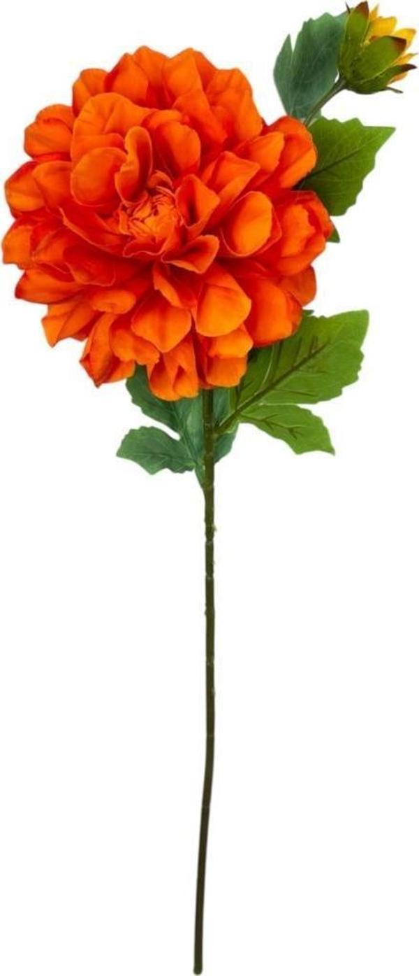 Netten Evime Yapay Çiçek Krizantem Orange Turuncu Tek Dal Tomurcuklu 65*17 cm Kumaş Çiçek Uzun Dal - Image 1