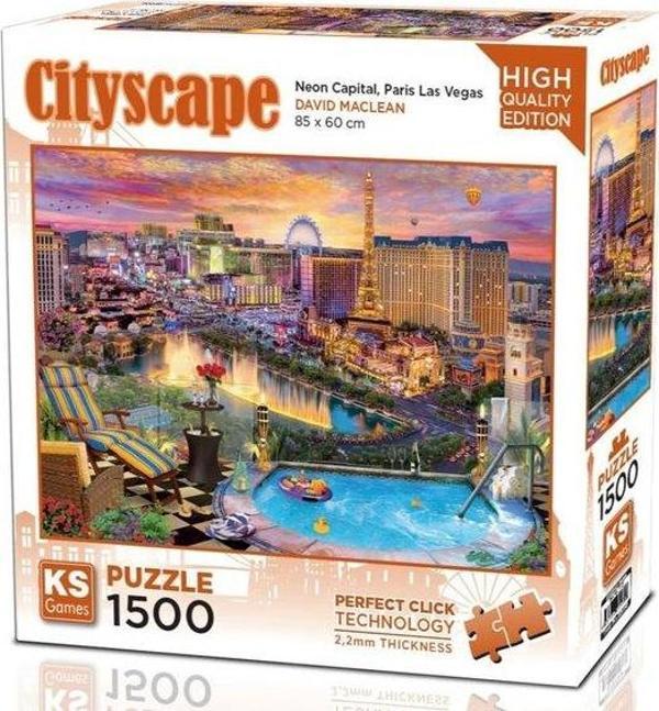 Ks Games Neon Capital,Paris Las Vegas Puzzle 1500 Parça - Image 1