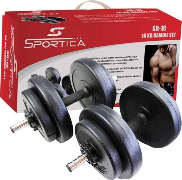 Sportica Sr16 Plastik Dambıl Seti 16Kg - Image 1