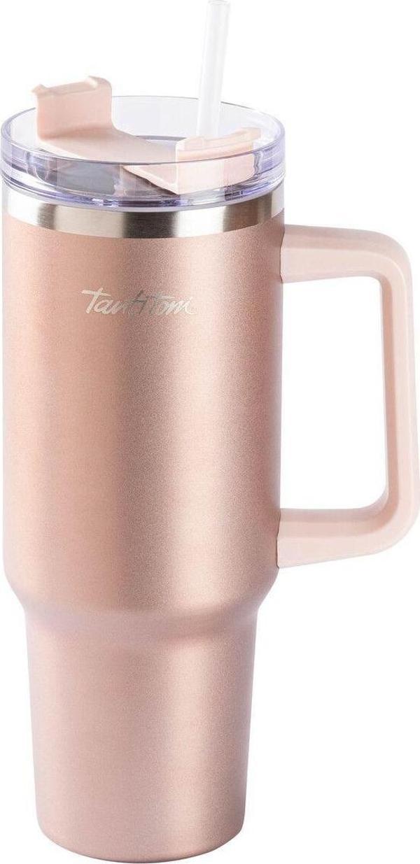 TANTİTONİ Rose Gold Paslanmaz Çelik Pipetli Termos Bardak 1.2l - Image 1