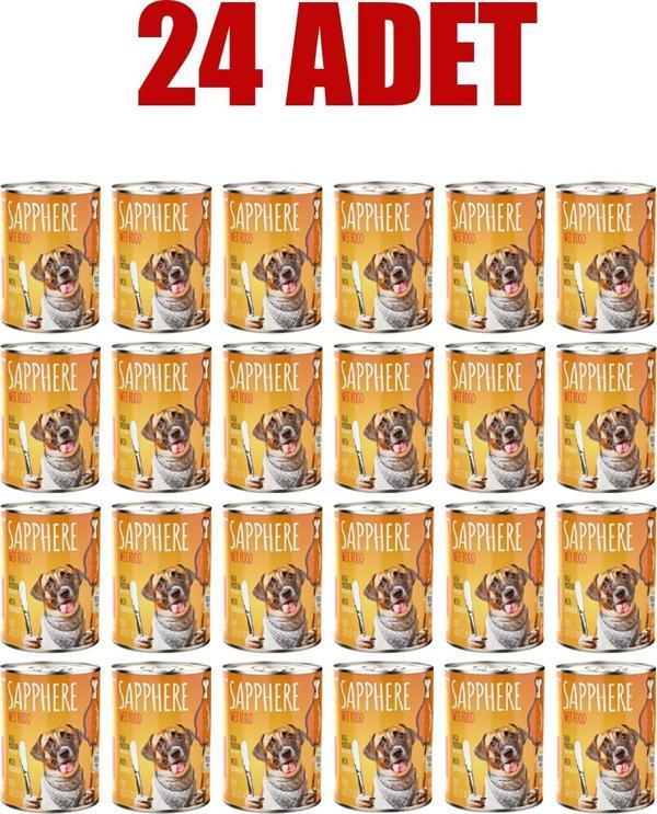 Sapphere Kümes Hayvanlı Yetişkin Köpek Maması Konserve 400 Gr 24 Adet - Image 1