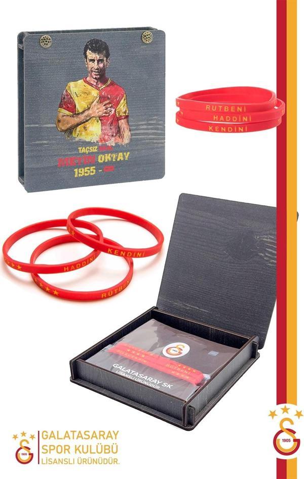 Galatasaray Orijinal Lisanslı 3'lü Silikon Yetişkin Bileklik Metin Oktay Baskılı Hediyelik Kutulu - Image 1