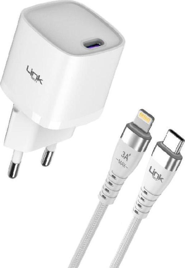 LinkTech G841 Premium 20W QC4.0 GaN Lightning Kablolu Şarj Aleti Set - Image 1