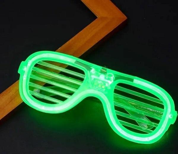 CHRİSTMAS GREEN LED LİGHT PARTY GLASSES YEŞİL LED IŞIKLI GÖZLÜK YILBAŞI PARTİ GÖZLÜĞÜ PANJUR GÖZLÜK - Image 1