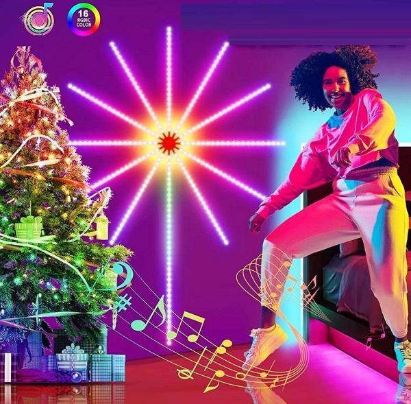 VIP KALİTE HAVAİ FİŞEK NOEL IŞIĞI APP SMART CONTROL IC LED RGB FIREWORKS LIGHT FULL+FULL RENKLİ LED - Image 1