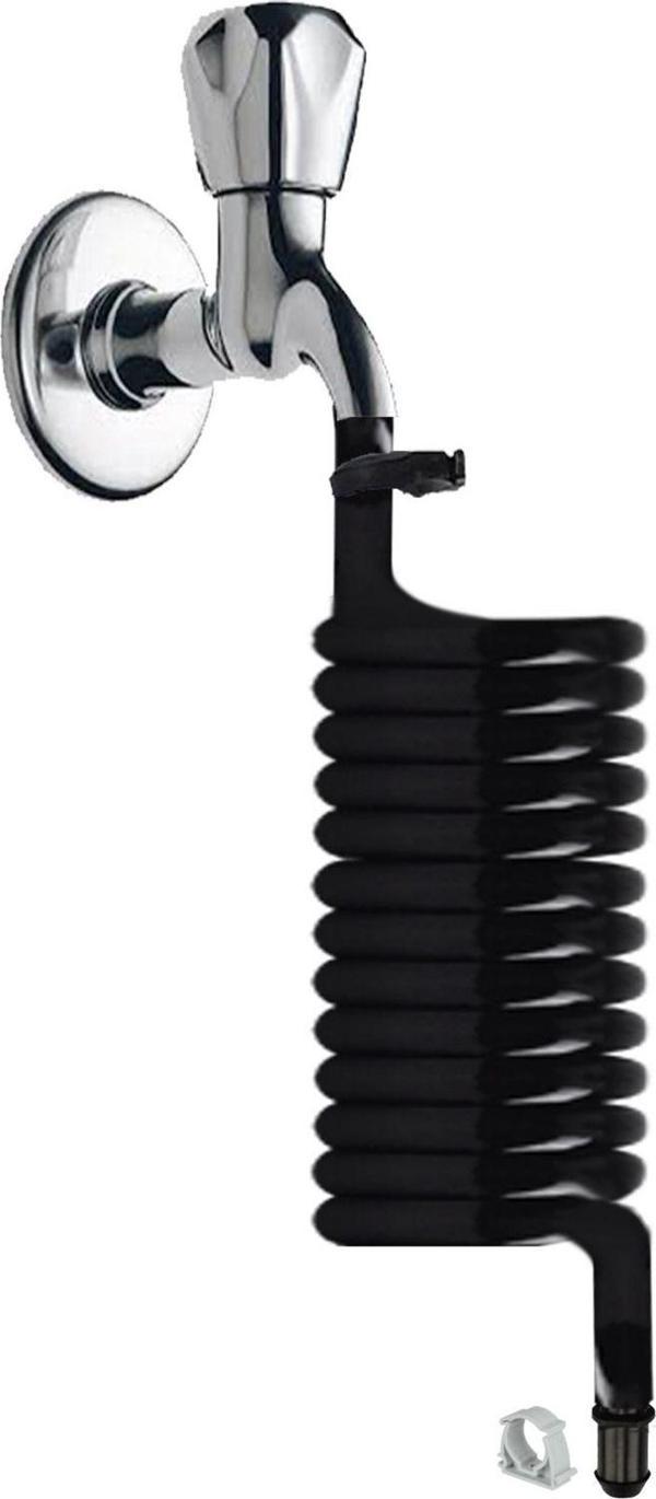 Plasyay Spiral Wc Taharet Hortum Matik Ve Wc Banyo Yıkama Plastik Kelepçeli Set Siyah Inci 110 Cm - Image 1