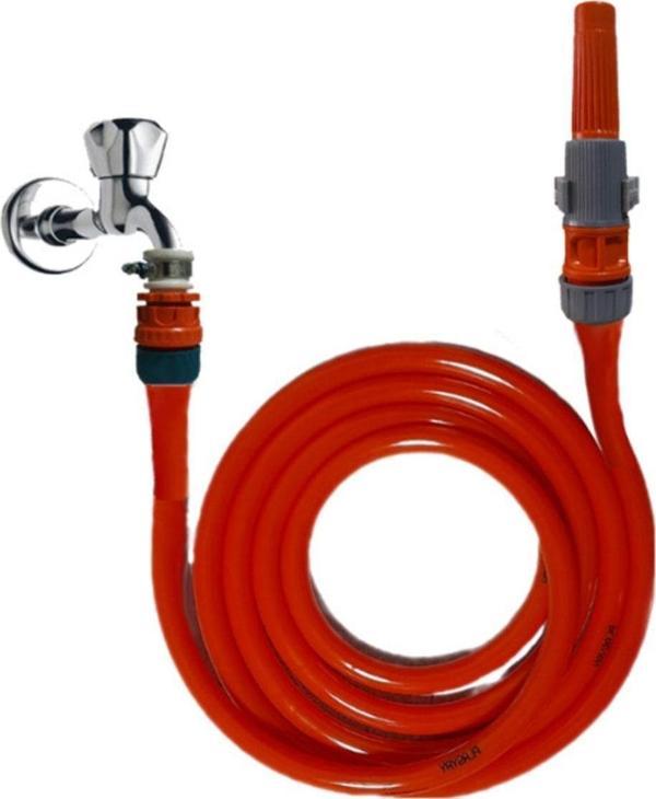 Plasyay Yerli Düz Sulama Ve Yıkama Hortum Seti Lans Başlıklı 5 Metre - Image 1