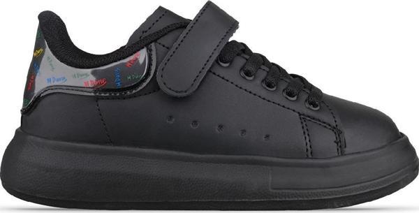 Büyük Erkek Çocuk Cırtlı Siyah Sneaker - Image 1