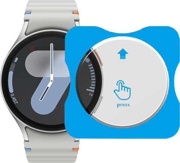 Samsung Watch 7 40mm Uyumlu Kolay Takılabilir Takma Aparatlı Temperli Cam Ekran Koruyucu  - Image 1