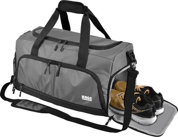 Haegs Spor Çantası, 10 Cepli, Fitness Çantası, Medium - Gri - Image 1