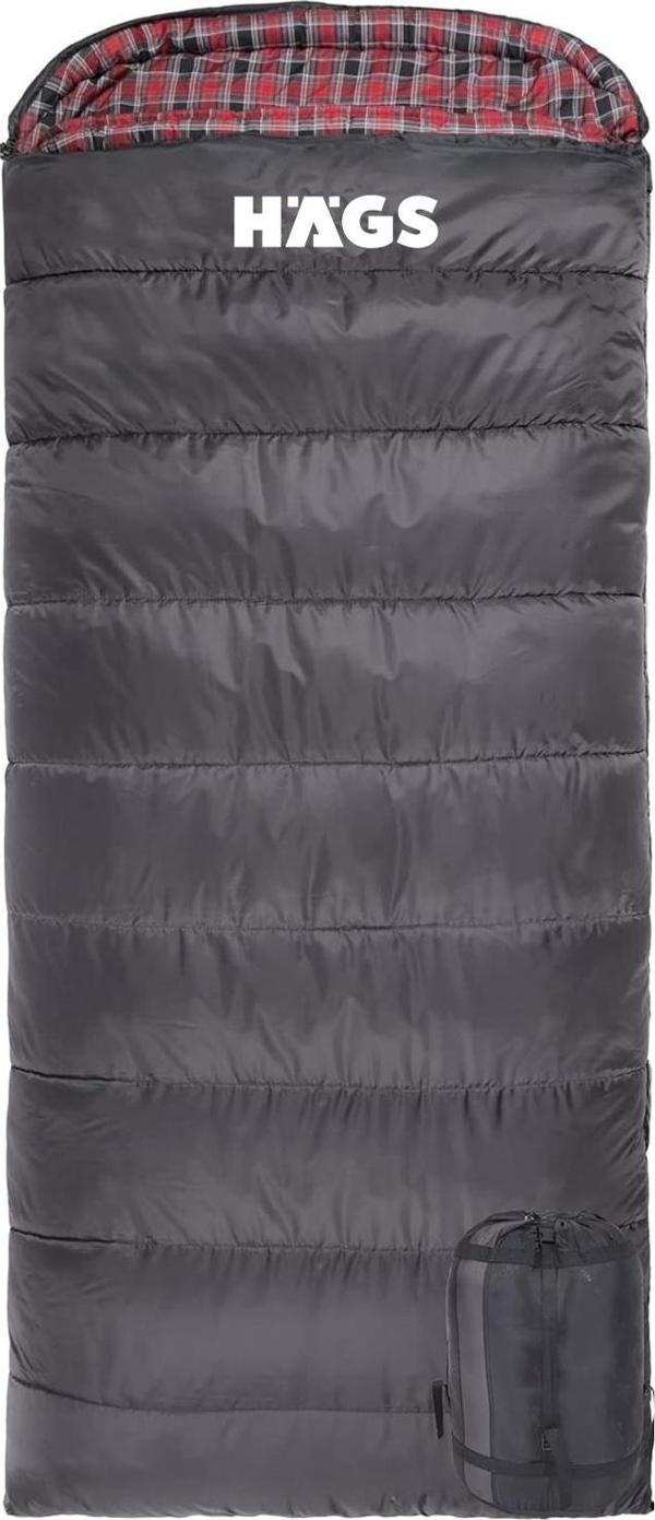 Haegs Uyku Tulumu Flanel Battaniye Kamp Outdoor Yazlık Kışlık Uyku Tulumu Hafif Sıcak Kompakt Flanel Antrasit 220x75 cm - Image 1