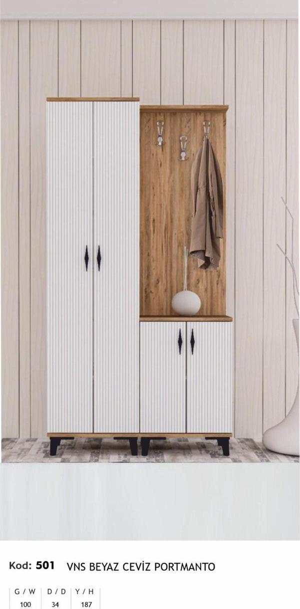 Vns Moduler Modern Portmanto Raflı Ayakkabılık Vestiyer - Image 1