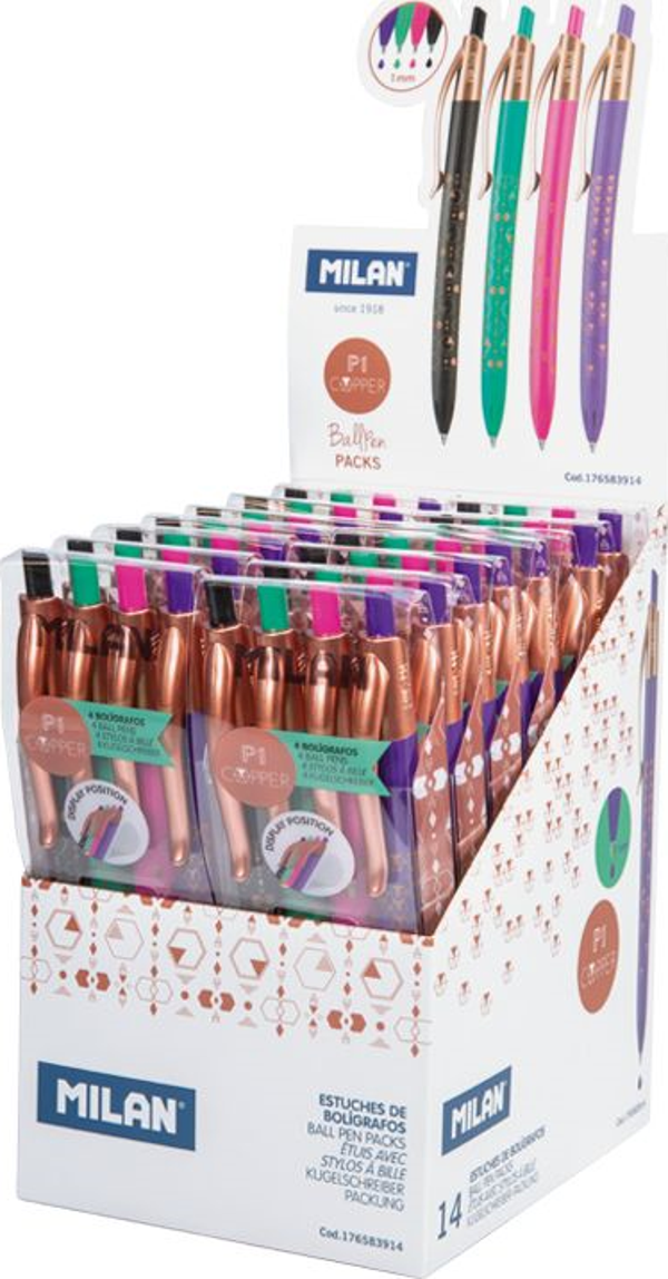 MILAN 176583914 P1 COOPER 4'LÜ TÜKENMEZ KALEM - 56ADET - Image 1