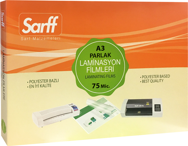 SARFF 75MIC LAMİNASYON FİLMLERİ - A3(426X303MM) - 100ADET - Image 1