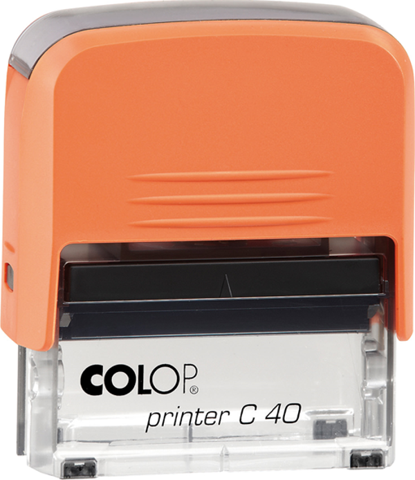 COLOP PRINTER C40 TURUNCU KASA MAVİ KEÇE - 23X59MM - Image 1