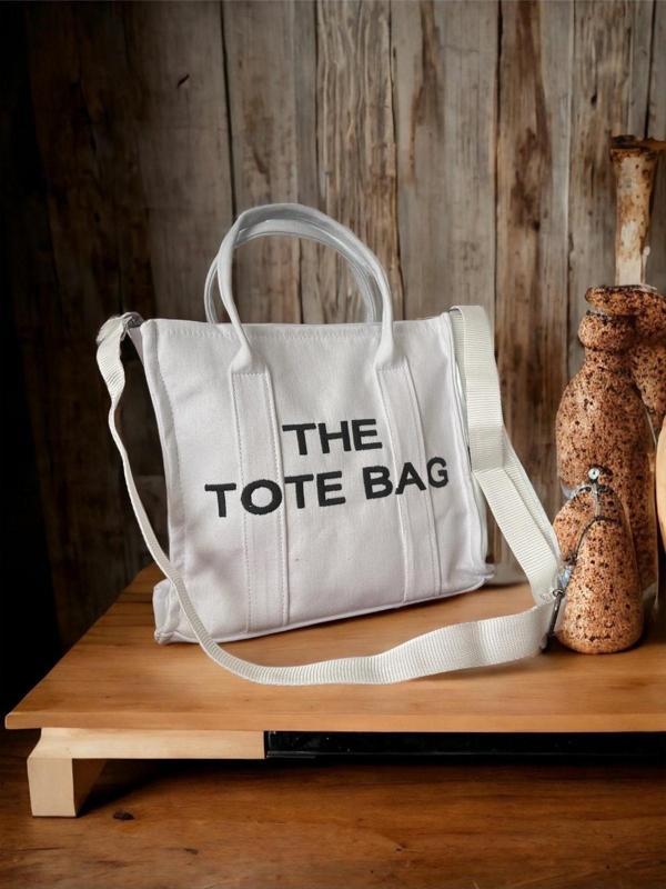 Beyaz Kanvas The Tote Bag Trend Çanta - Image 1