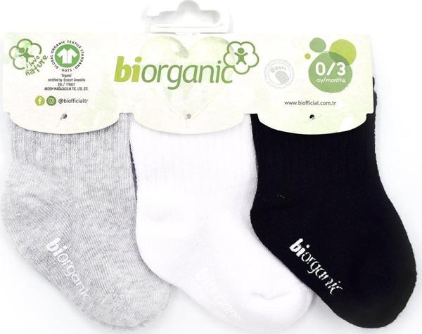 Biorganic Kaymaz Basic 3'lü Bebek Çorabı 68484 - Image 1