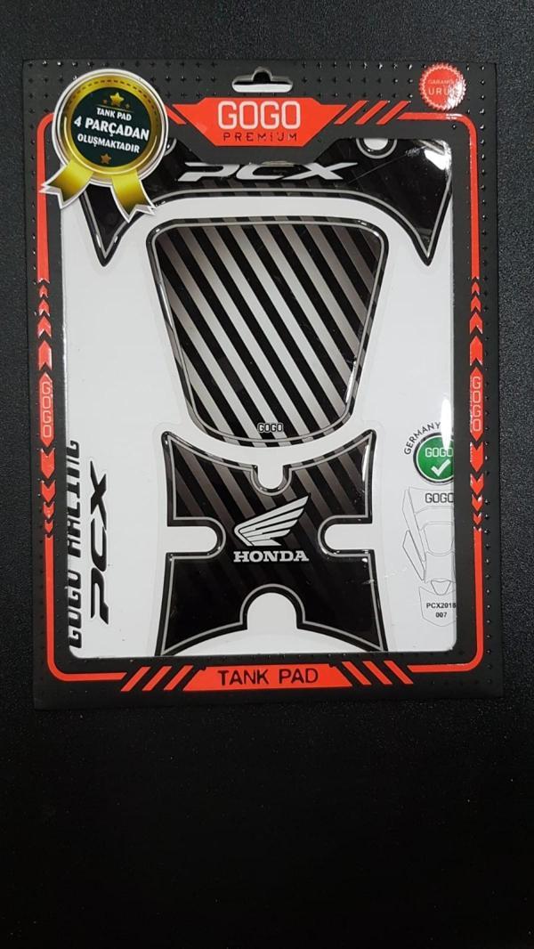 Gogo Tank Pad 4 Parça 007 Siyah Gri Honda Pcx 125 2018-2020 - Image 1
