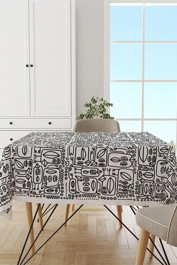 Anason İşleri Kuşlar Ve Dudaklar, Dikdörtgen Masa Örtüsü (140X215) - Image 1