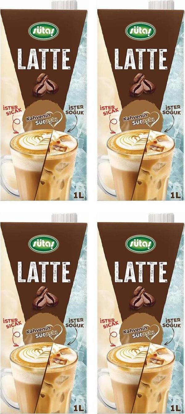 Sütaş Latte 1 lt x 4 Adet - Image 1