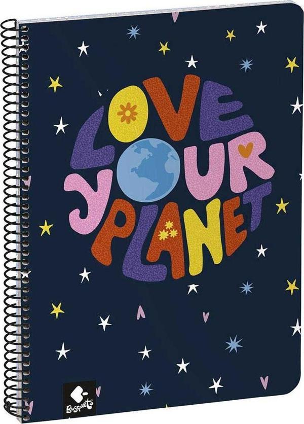 Busquets Love Planet Kareli A5 Spiralli Defter 80 Yaprak 2005009600 - Image 1